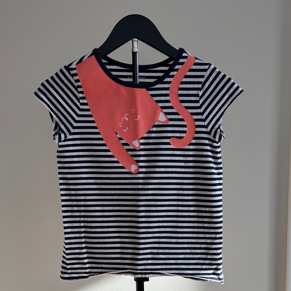 Lands' End Other - Lands' End Girl’s Navy and Coral Cat Graphic Tee